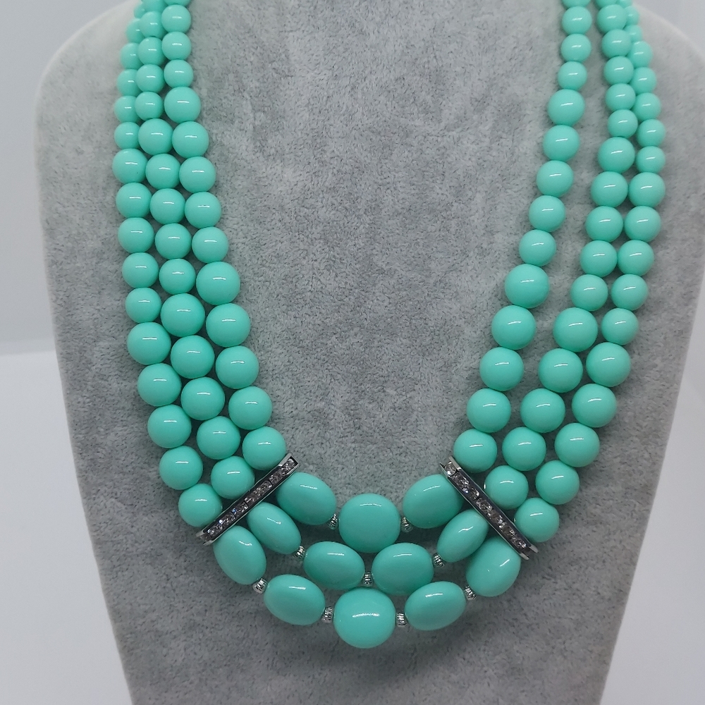 Charming Charlie Turquoise Multi-Strand Beaded Necklace
